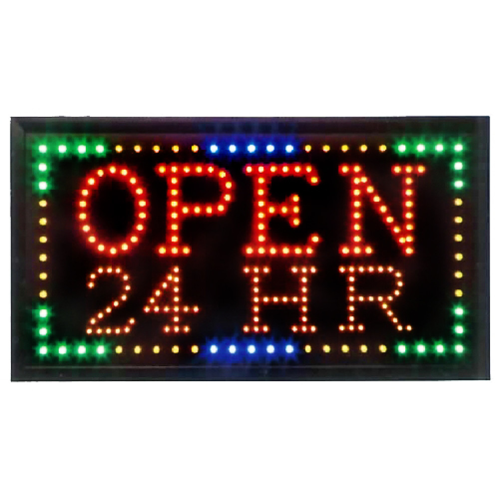 Animated LED Open 24 HR Lightbox Shop