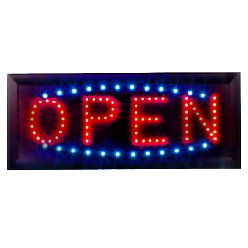 Open Sign, Animated LED Illuminated 18x7 Display