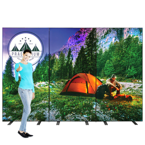 Free Standing 10ft Wide SEG Light Box Display Trio, Double Sided