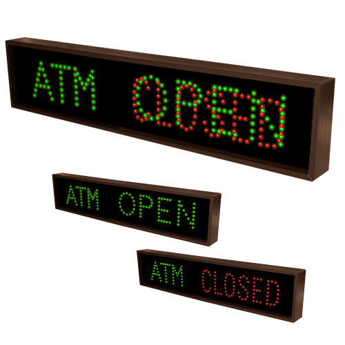 LED Drive Thru Sign ATM OPEN and ATM CLOSED 120-277 VAC, 7x34