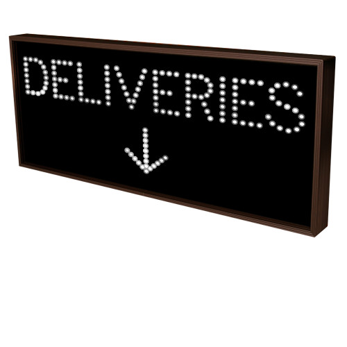Deliveries with Down Arrow Sign, White Lights 120 -277 VAC 14x26