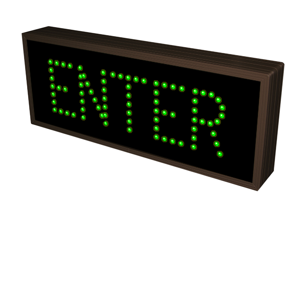 LED ENTER Sign with Wide Angle Lights 120-277 VAC, 7x18 