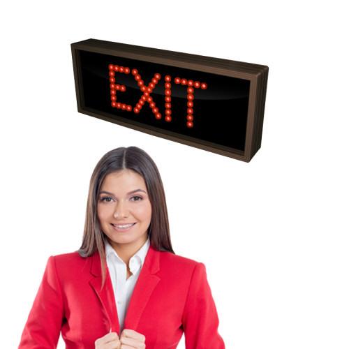 LED EXIT Sign with Bright Red Lights 120-277 VAC, 7x18 