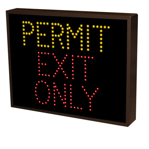 PERMIT EXIT ONLY Parking Garage Sign120-277 VAC, 14x18