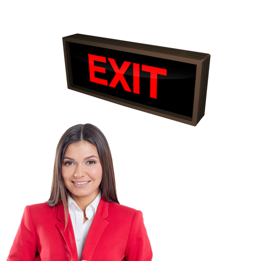 EXIT Sign with Bright Red LED Lights 120-277 VAC, 7x18 