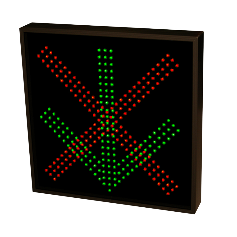 Down Arrow and  X LED Sign with Triple Lights 120-277 VAC, 22x22 