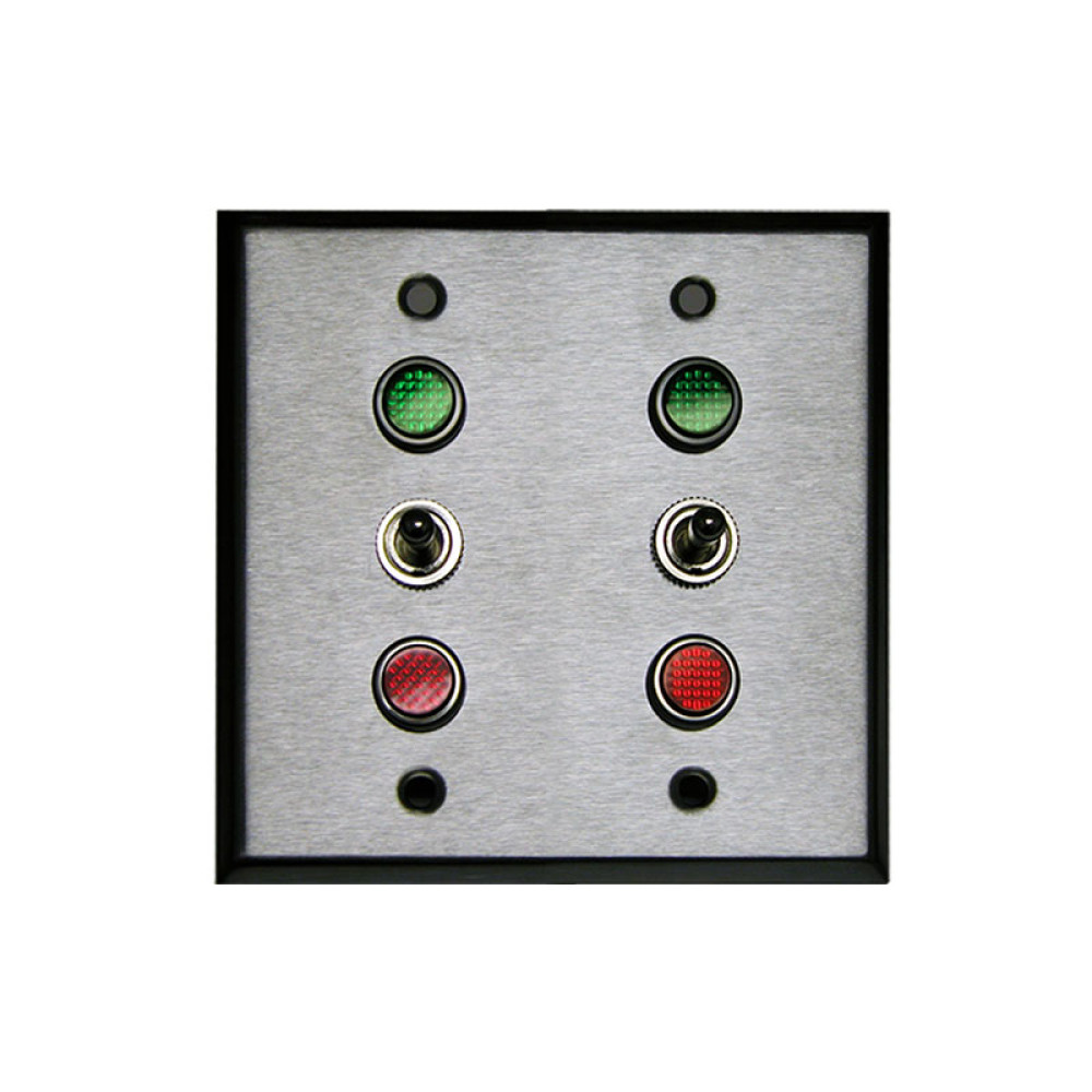 Double Gang Toggle Switch, 3 position 2-SPDT Red & Green LED 