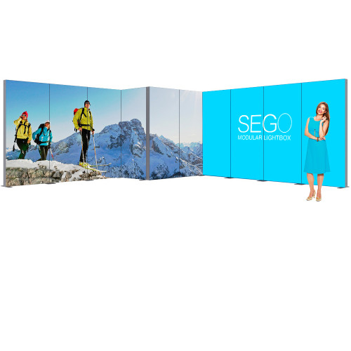 Sego Kit I 20ft x 20ft Backlit Exhibit Corner Booth