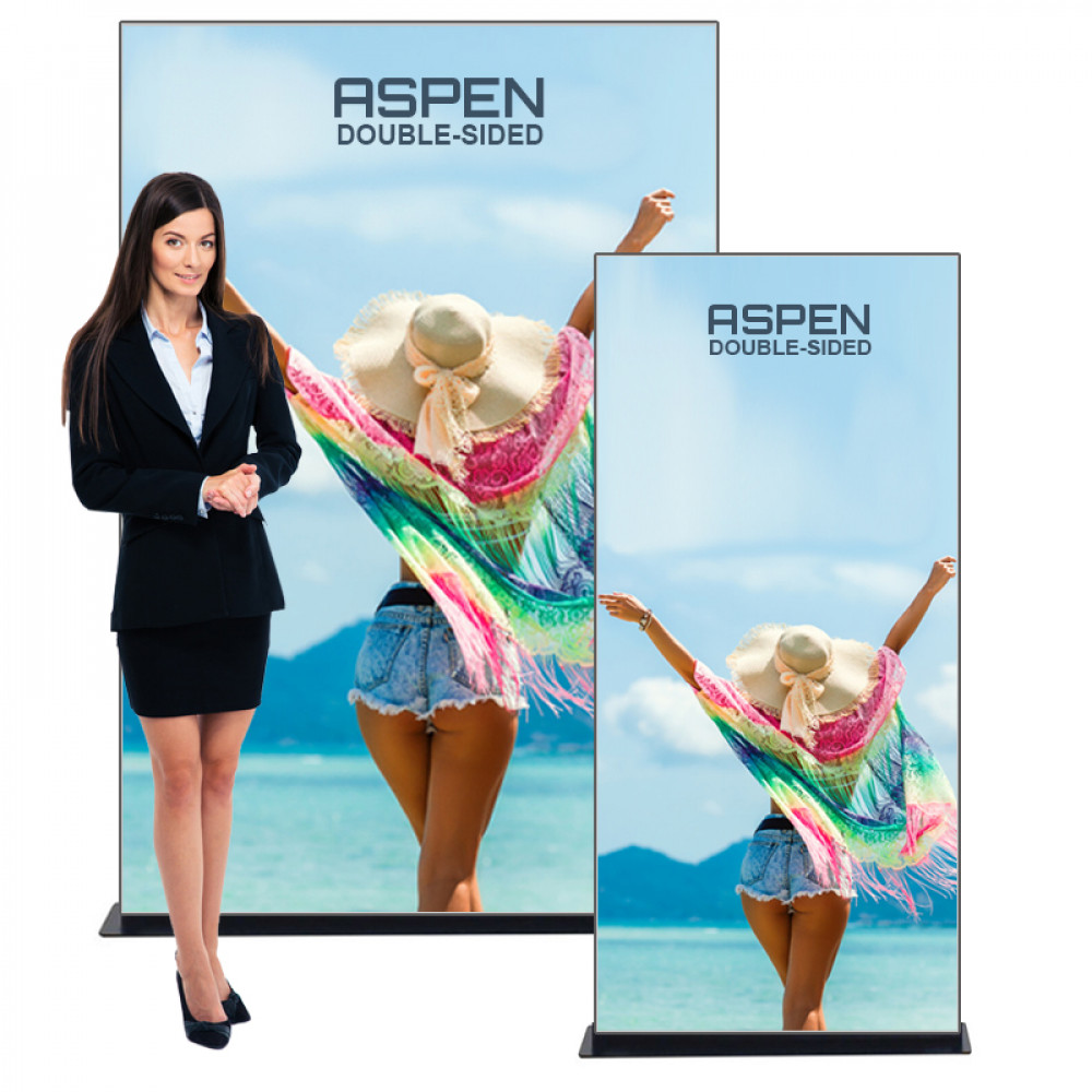 Frame & Graphic 2 ft x 7 ft Personalized Aspen Fabric Frame System Double-Sided Graphic Package 