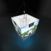Casonara Blimp 6ft Hanging Lightbox Cube with Graphics, 200L