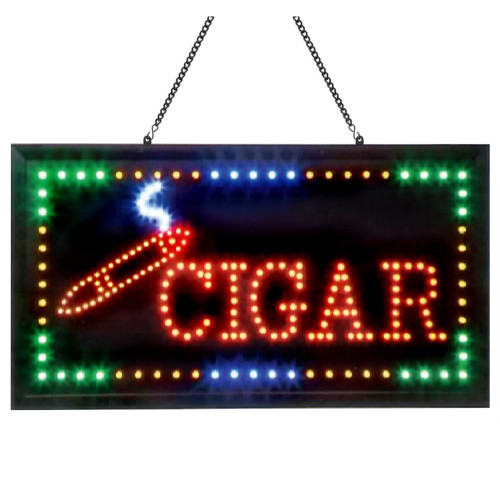 Animated LED Cigar Sign 24x12 with 4 Color Flashing Lights