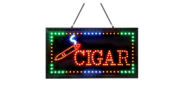 Cigars Flashing LED Flex Window Sign Includes Inline Remote Control 32x13x1 in 