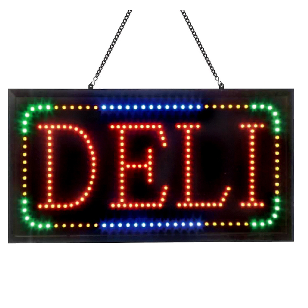 Cafés LED Donuts Sign for Business Displays Horizontal Electronic Light Up Sign for Restaurants Diners 11H x 27W x 1D 