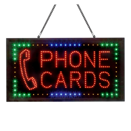 Animated LED Phone Card Sign 15x28 with 4 Color Bright Flashing Lights