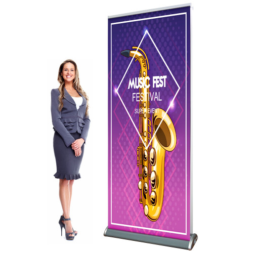 Illumistand Double Sided Retractable Light-Up Banner Stand 32x84