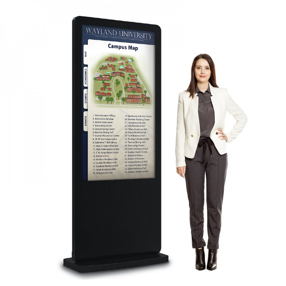 Plug-N-Play 1080p Full-View Display HD LCD Advertising Kiosk for Shopping Mall Enterprise Black, 49 Does Not Support Any APPs 49 Standing Non-Touch Digital Signage Kiosk Advertisement Only 