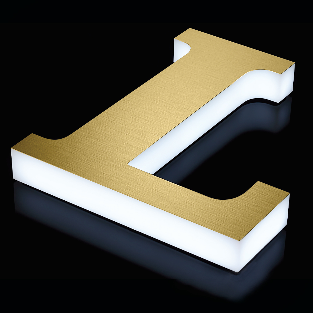 Luxe Illuminated Letters, Custom Fonts Side Lit with Laminate Face 