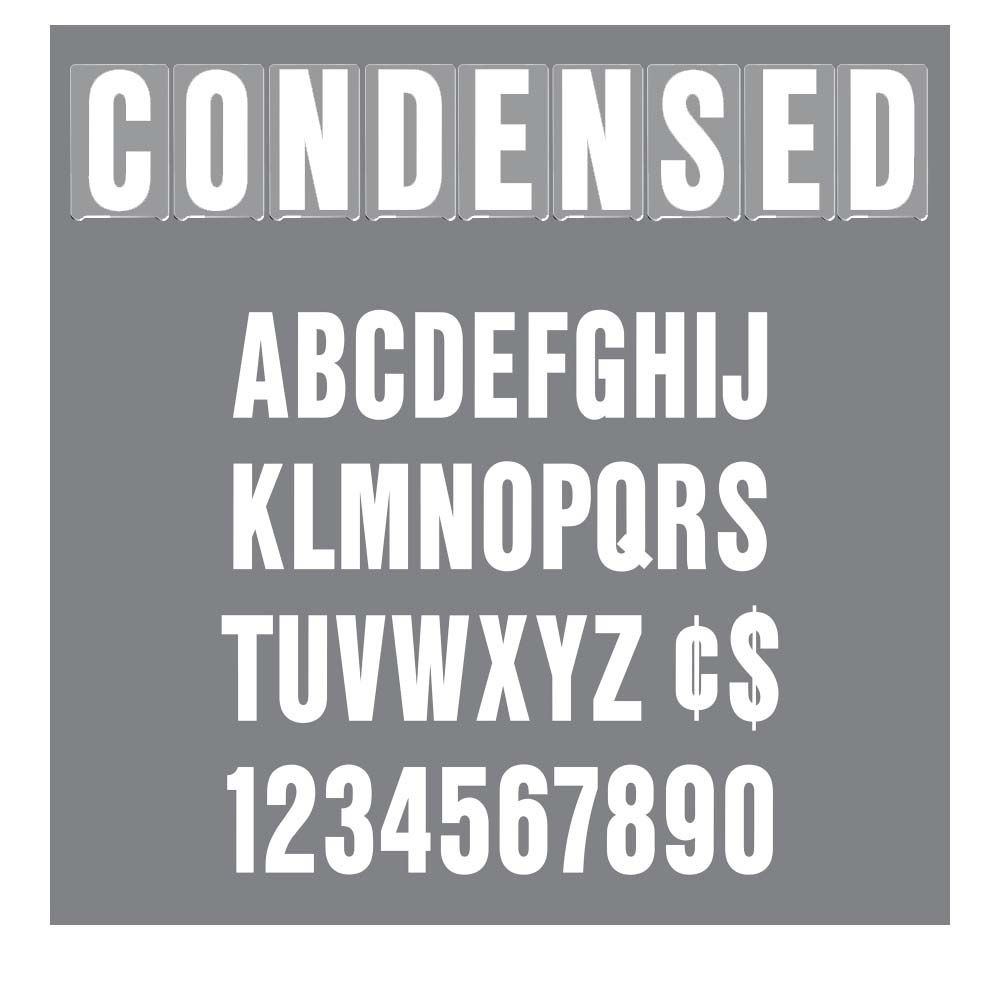 6" ON 7" CONDENSED LETTERS 