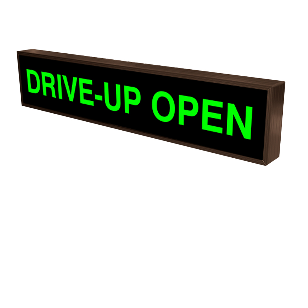 Drive Up Open Backlit LED Sign with Bold Block Letters 120 Volt, 7x34