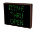 Drive Thru Open Sign with Bright Green LED Lights 120 Volt, 14x18