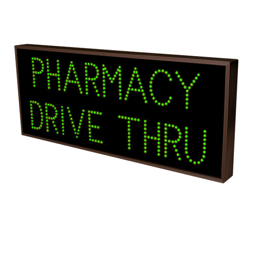 Pharmacy Drive Thru Sign with Bright LED Lights 120 Volt, 14x34