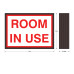 Room In use LED Backlit Sign with Red on White, 120 Volt, 8x11