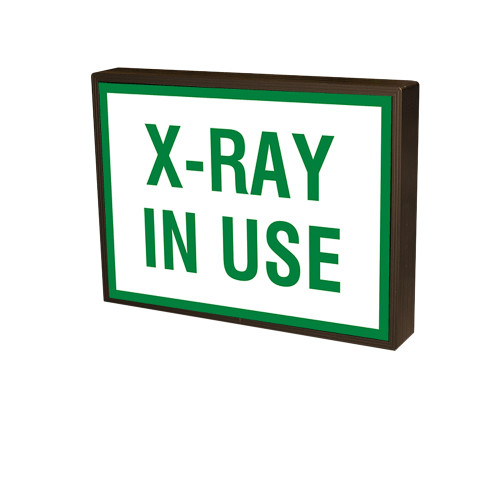 X-Ray In Use Indoor LED Backlit Sign Green on White,120 Volt, 8x11