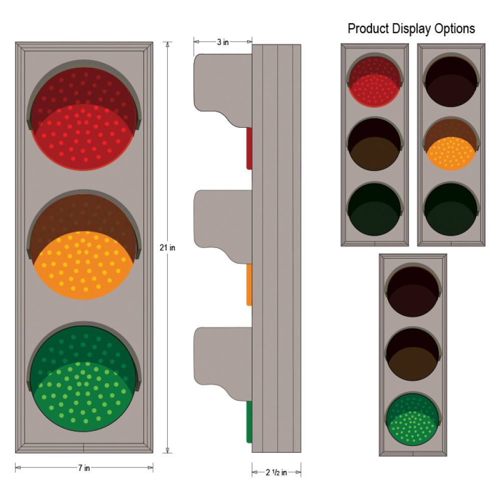 12" LED Traffic Stop Lights Signal Set of 3 Red Yellow & Green .Gaskets 120V . 