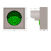 Green Traffic Signal with Hood and Flashing Lights 12-24 VDC, 7x7