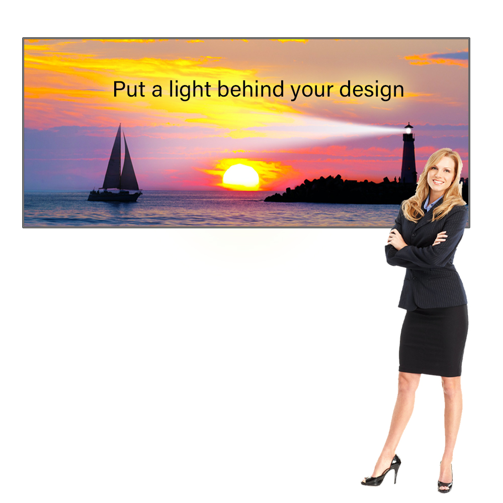 SEG Fabric Lightbox with Single Sided Graphic 5ft Wide x 2ft Tall
