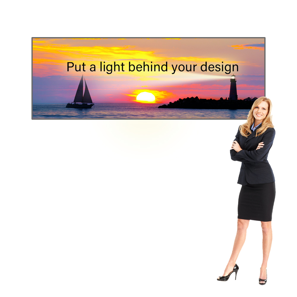 SEG Fabric Lightbox with Single Sided Graphic 6ft Wide x 2ft Tall 