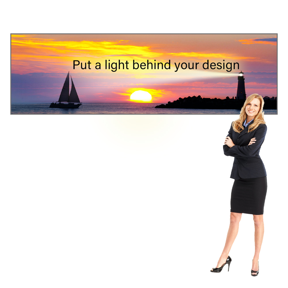 SEG Fabric Lightbox with Single Sided Graphic 7ft Wide x 2ft Tall 