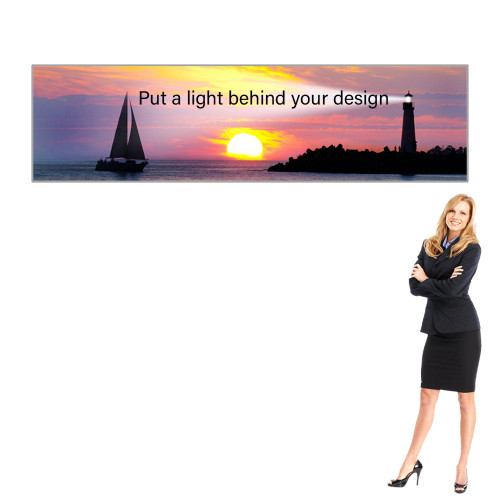 SEG Fabric Lightbox with Single Sided Graphic 8ft Wide x 2ft Tall 