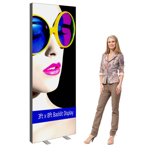 Vector Frame Essential Light Box Banner Stand R02, 3ft x 8ft 