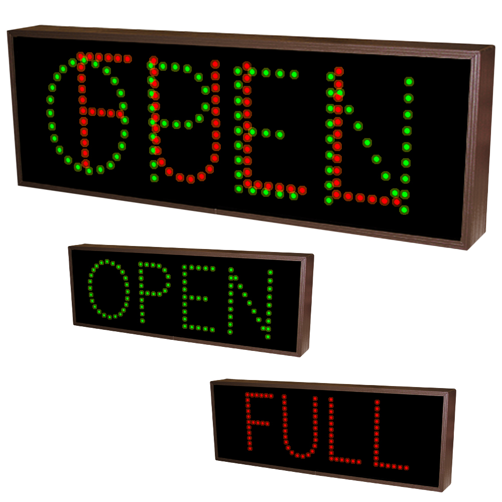Outdoor LED OPEN / FULL Sign Low Voltage 12-24 VDC, 7x18