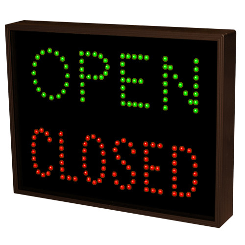 Outdoor LED Open / Closed Traffic Sign 120-277 VAC, 14x18