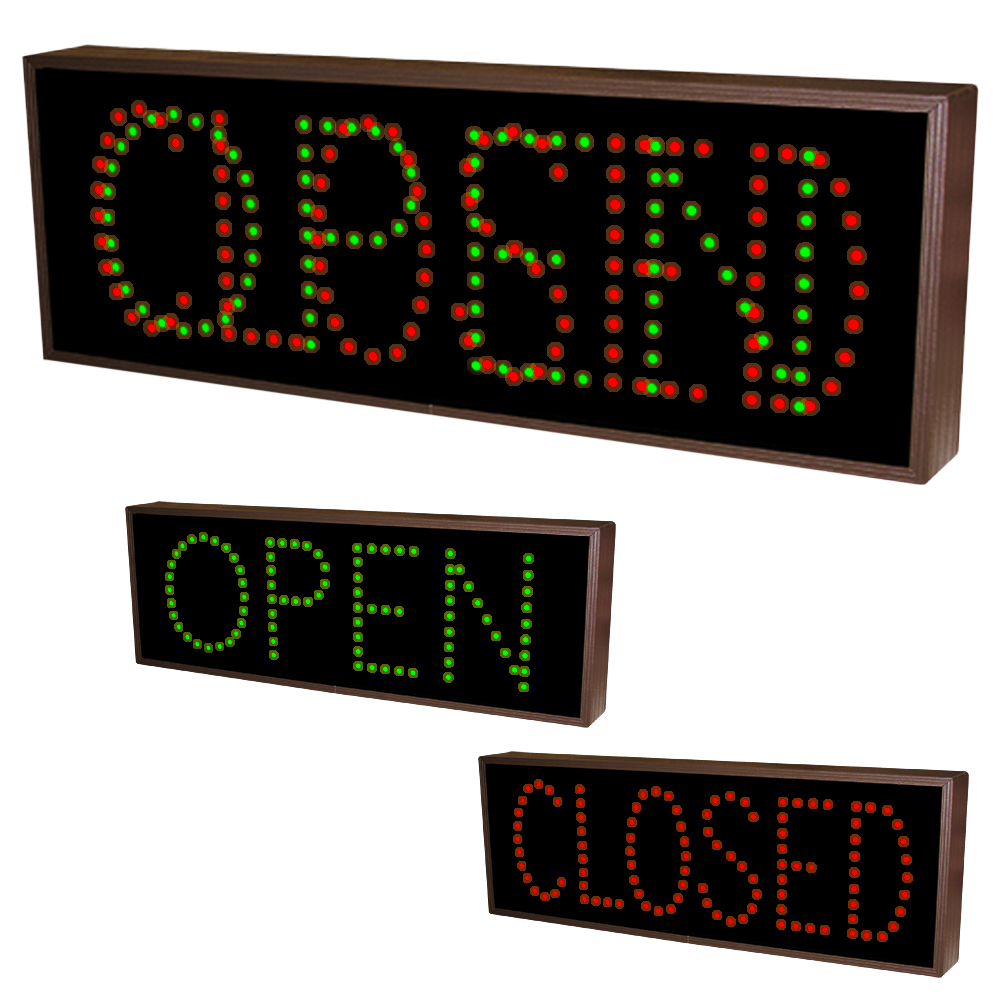 Outdoor LED Open / Closed Sign 120-277 VAC, 7x18  