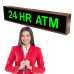 Outdoor LED 24 HR ATM Bank Sign 120 Volt, 7x34