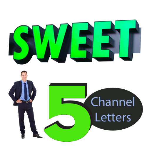 LED Channel Letter Sign, 5 Letters 12 to 36-inch Tall