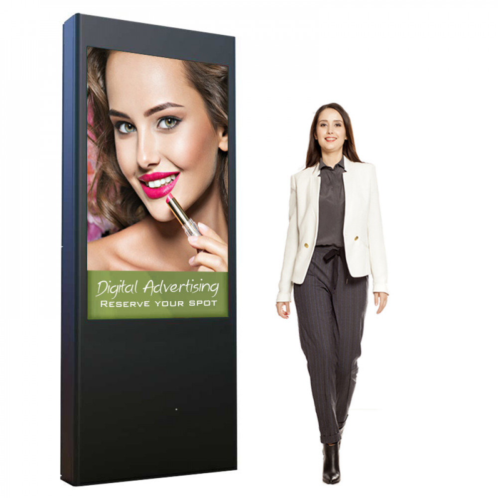 Outdoor Kiosk Stand with 55" LCD Monitor with Digital Media Player